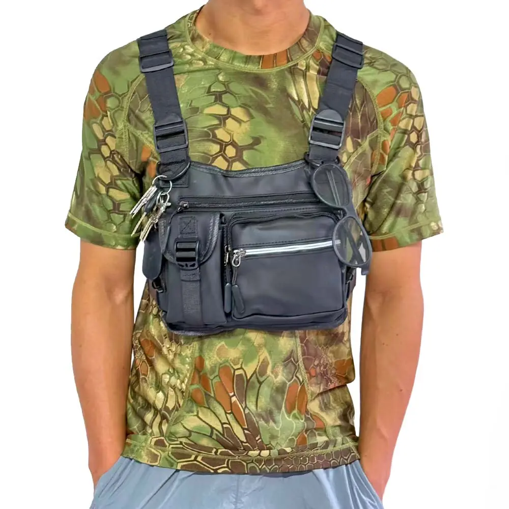 Tactical Vest Backpack for Men, Outdoor Sports Chest Bag, Streetwear Functional Utility Pack, Trendy Casual Tactical Backbag