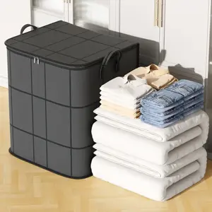 Foldable Clothes Storage Bins with Durable Handle Large Capacity Quilt Storage Bag Multifunction Waterproof