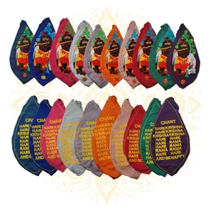 Embroidered Japa Bead Bag - Krishna w/ Cow (10 Colors)