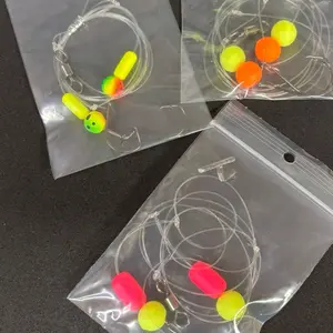 Surf Fishing Pompano Rig with Colorful Buoys and Hooks in Clear Packaging 3 pack. Multicolor pack or pick your color pack.