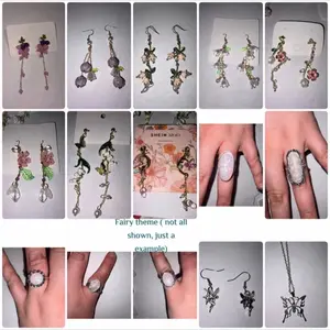 Mystery Jewelry Jars! READ DESCRIPTION!! Regular plastic 8 oz jars come with the jewelry  $20 , vintage ceramic jars- Medium-$40 large-$50, if you have anymore questions feel free to message me! Themes: fairy, vintage,gothic,aesthetic gold, hippie wear!!!