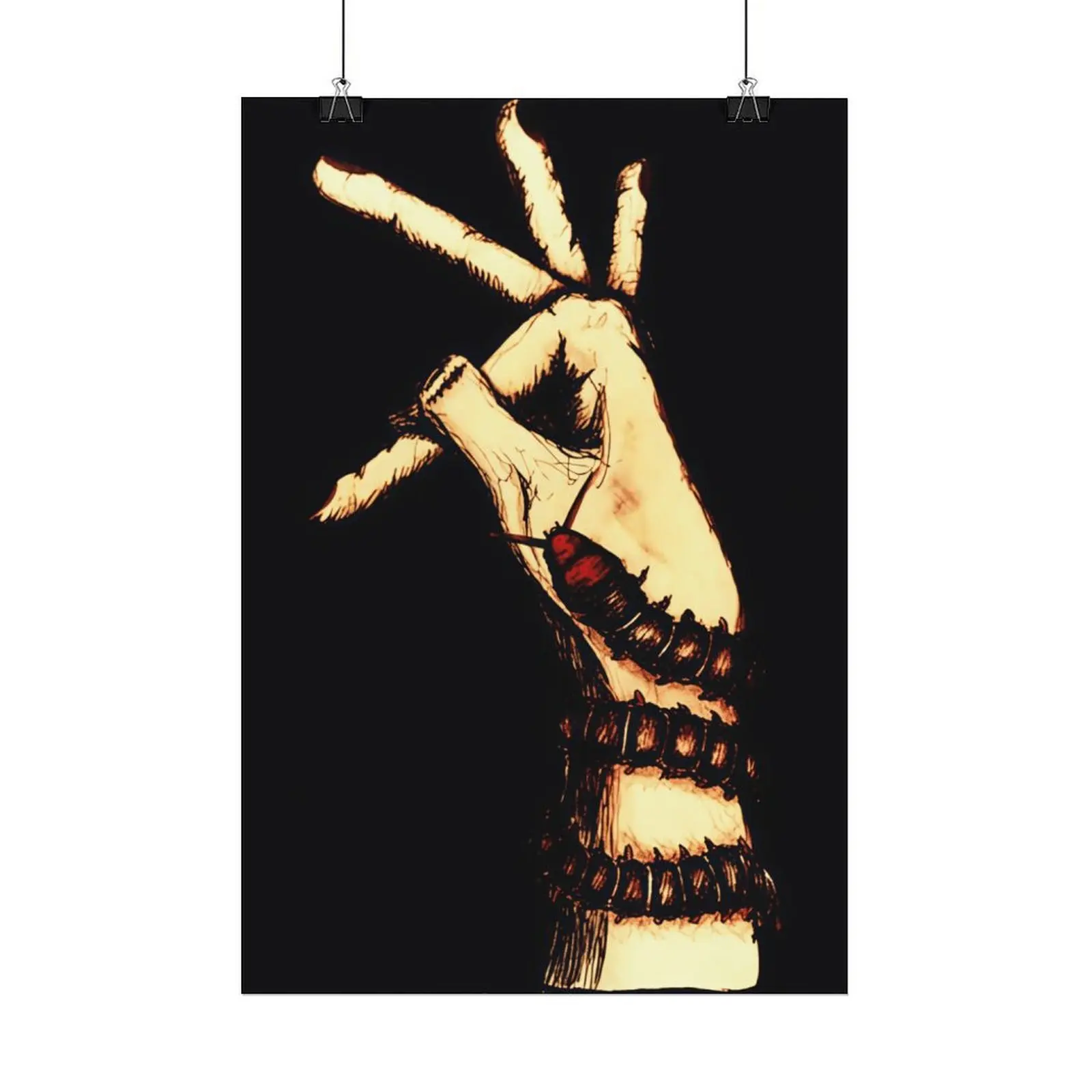 Tokyo Ghoul Kaneki Ken Centipede Dark Framed Poster - Macabre Grunge Aesthetic Anime Wall Canvas Print, Iconic Hand-Designed Home Decor for Anime Fans