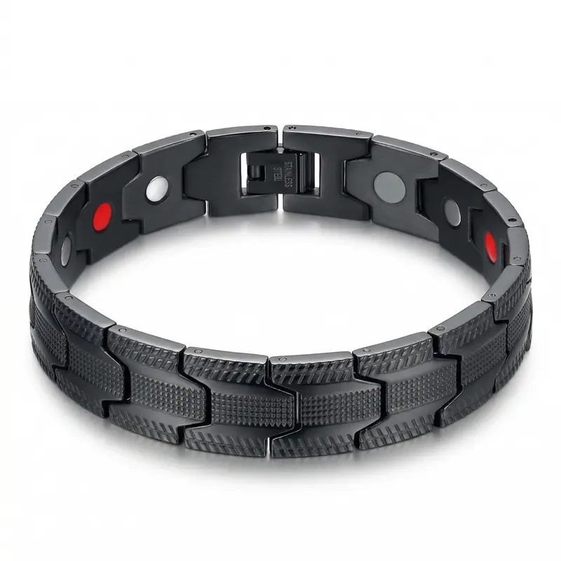 Men's Copper Magnetic Bracelet, Adjustable Titanium Steel Bangle, Heavy Duty Stainless Steel Link Bracelet for Men, Stylish Gift