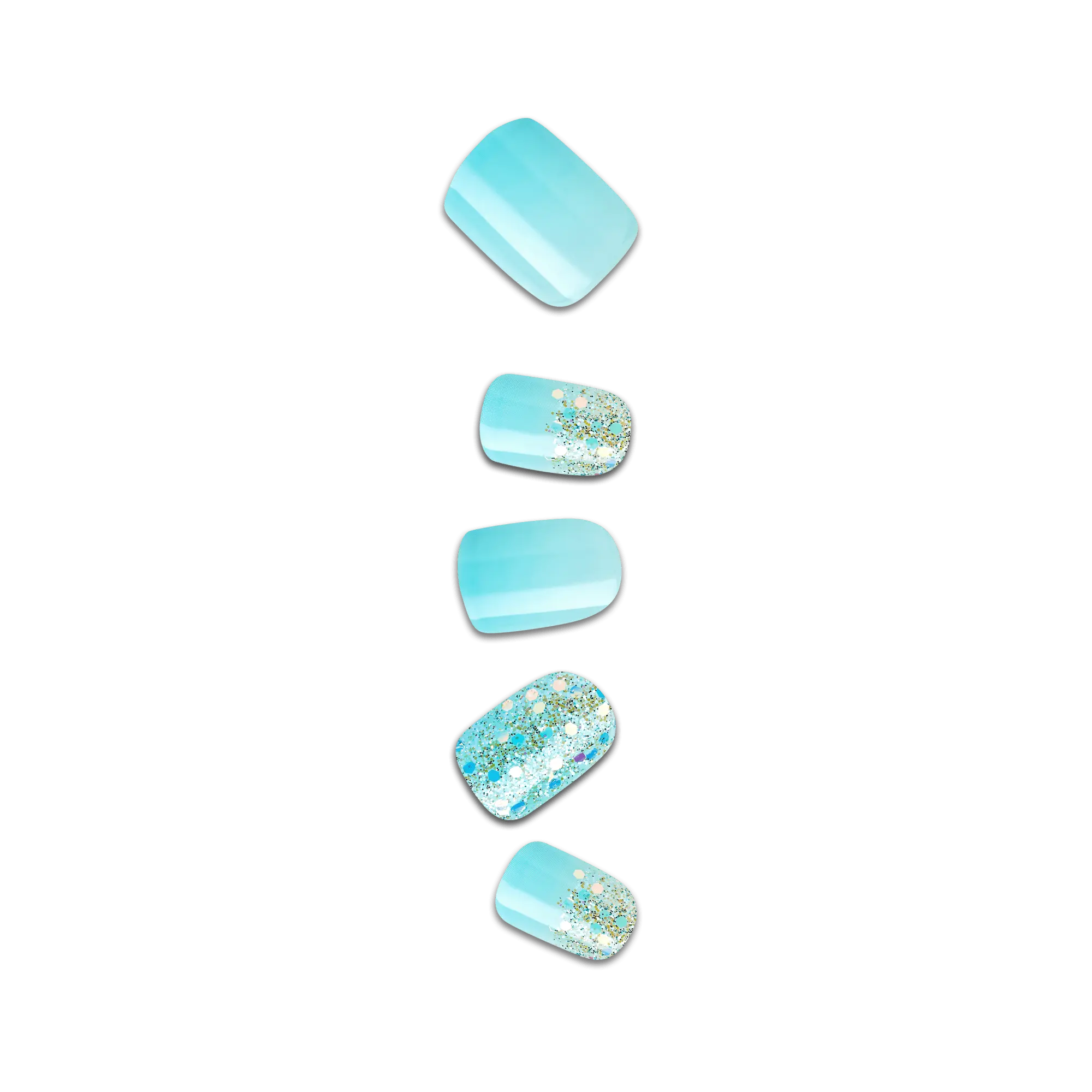 Impress Design No Glue Fake Press On Nails - Eternity | Design, Blue, Short, Squoval, Manicure