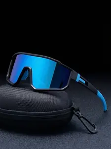 Trendy Large Frame Unisex Glasses, Non-Slip Breathable Temple Legs, Casual Outdoor Sports, Includes Portable Case
