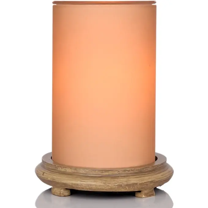 Pink Zebra - Candleglow Simmering Light With Wood Grain Base Decorative Atmosphere Lamp Decorative Mood Lamp
