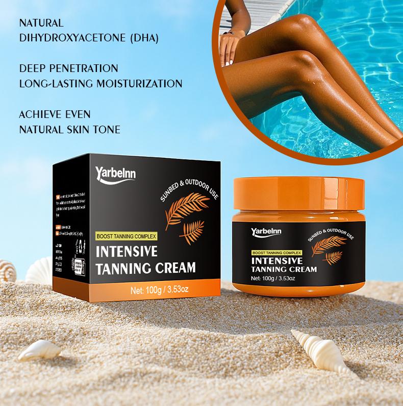 Yarbelnn Self Tanning Cream for Body & Face – Fast Dark Bronzing Lotion, Natural Sunless Tan, Streak-Free, Hydrating Long-Lasting Glow