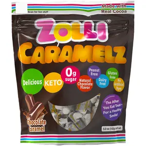 Zolli Caramelz, Chocolate Delicious, Zero Sugar KETO, Vegan, Gluten Free, Dairy Free, No Artificial Colors, Kosher l Snack Candy