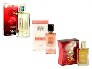 (3pc Bundle Pack) Al-Rehab 50ml Tooty Musk + Love Apple + Lattafa Ana Abiyedh Coral 60ml Perfume Spray EDP