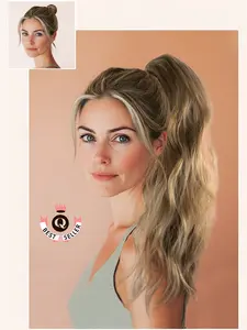 Ana Beach Waves Salon Quality 20'' Small Claw Clip Ponytail Hair Extension Natural Blend Lightweight Comfortable Heat Friendly Fiber for Everyday Wear