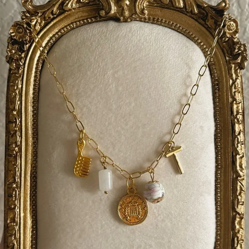 Coin Initial Charm Necklace