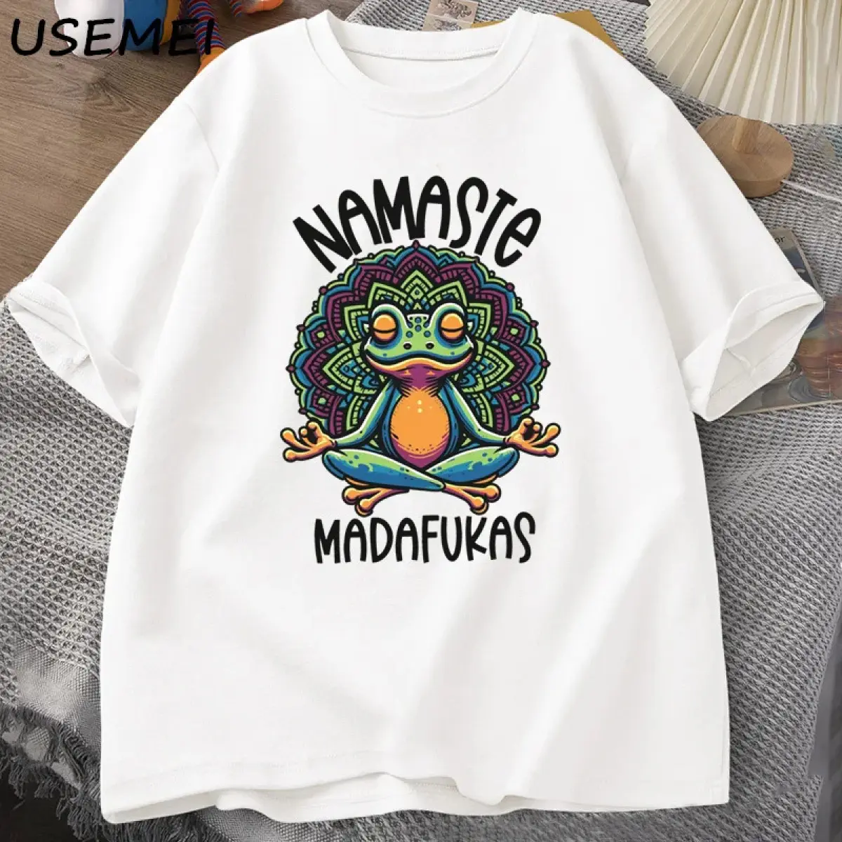 Men's Funny Frog Graphic T-Shirt - 100% Cotton, Breathable Short-Sleeve Round Neck, Soft Fashion Casual Cottagecore Relaxed Fit Tee, Tops, Shortsleeve, Classic