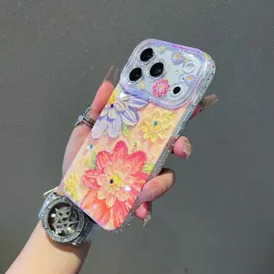 Oil Painting Floral Phone Case Casing for iPhone 17-14 Pro Max Series, Creative Anti-Drop Protection, Unique Artistic Design, Cover