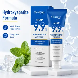 Fluoride-Free Hydroxyapatite Peppermint Toothpaste (120g) - Natural Oral Care for Gentle Daily Brushing, Remineralizing Enamel, Brightening Teeth, Reducing Surface Stains, Fighting Tooth Decay