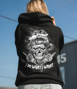 I Do What I Want Skull Girl Hoodie – Bad Girl Attitude Streetwear