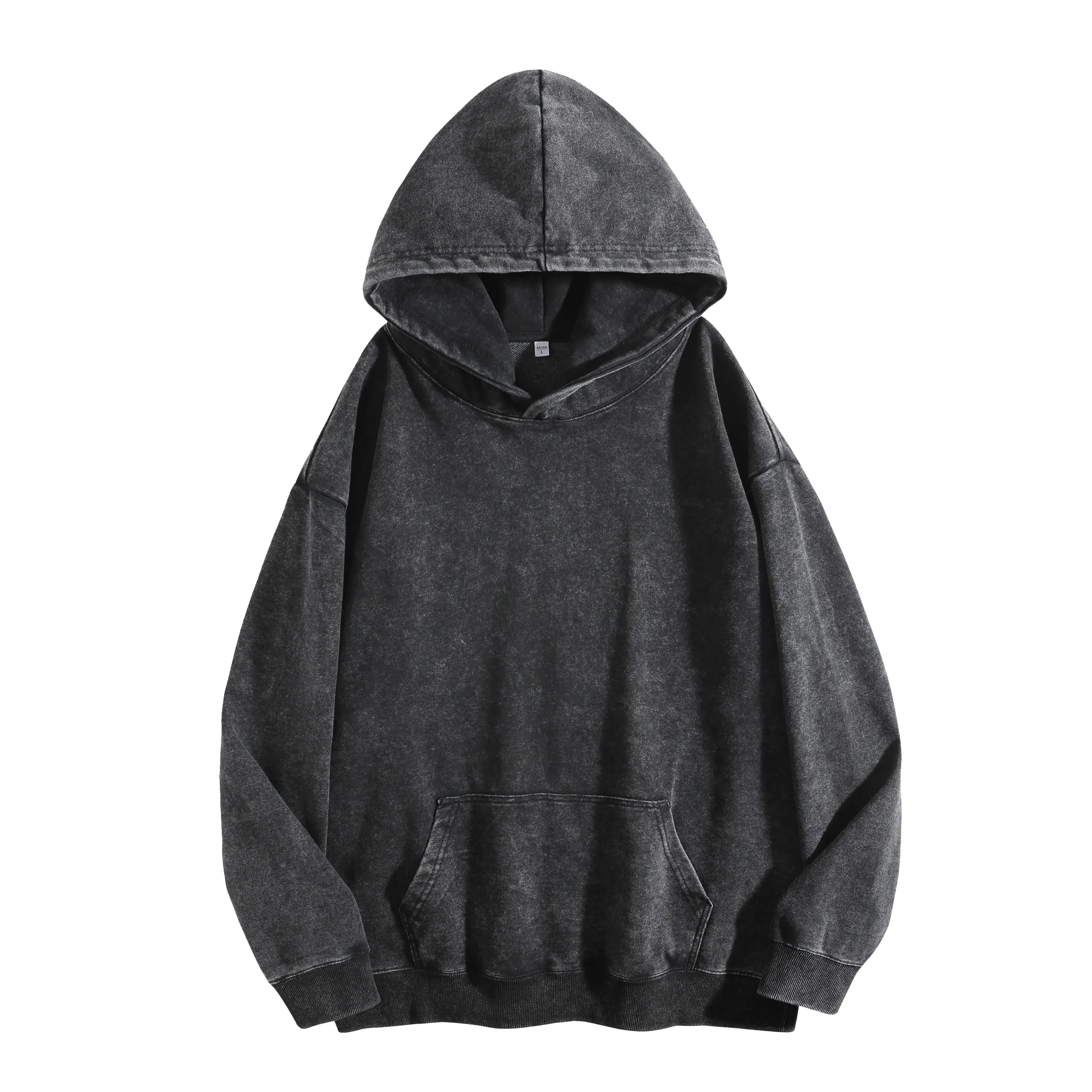 Digitex Women's Acid Wash Cotton Hoodie - Minimalist Design Loose Fit with Kangaroo Pocket & Ribbed Cuffs for Fall Winter Fashion 1&1