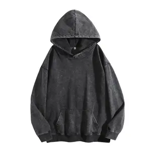 Digitex Women's Acid Wash Cotton Hoodie - Minimalist Design Loose Fit with Kangaroo Pocket & Ribbed Cuffs for Fall Winter Fashion 1&1