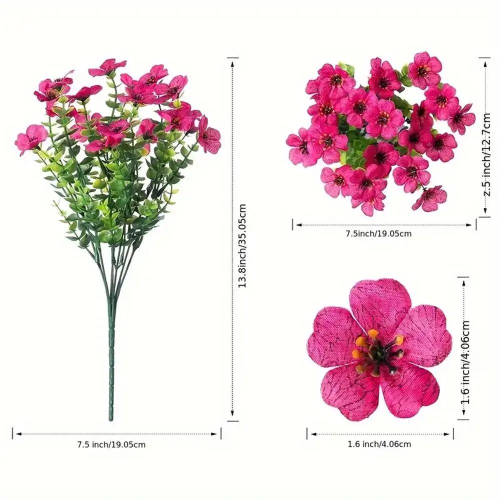 Artificial Flowers, Artificial Plants, 12 pcs/set, UV Resistant Realistic Textures, Spring/Summer Decoration Home Garden Outdoor Decorative Flowers SummerVibes