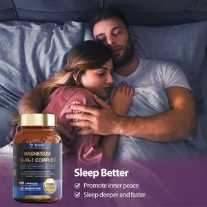 Totaria 12-in-1 Magnesium Complex Capsules, 700mg Multi-Source Magnesium Blend (Glycinate, Citrate, Malate, Oxide, Taurate, Aspartate, Orotate), Vegan Supplement Supports Muscle Health, Heart Function & Relaxation magnesium complex Dietary Edible Vitamins