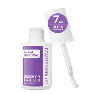 BTArtboxnails Nail Glue for Press Ons - Brush on Glue for Nail Tips & Acrylic Fake Nails, Quick Air Dry & Long-Lasting, Mess-Free & Easy Application, Nail Glue Remover Set - Acetone-Free, Odorless