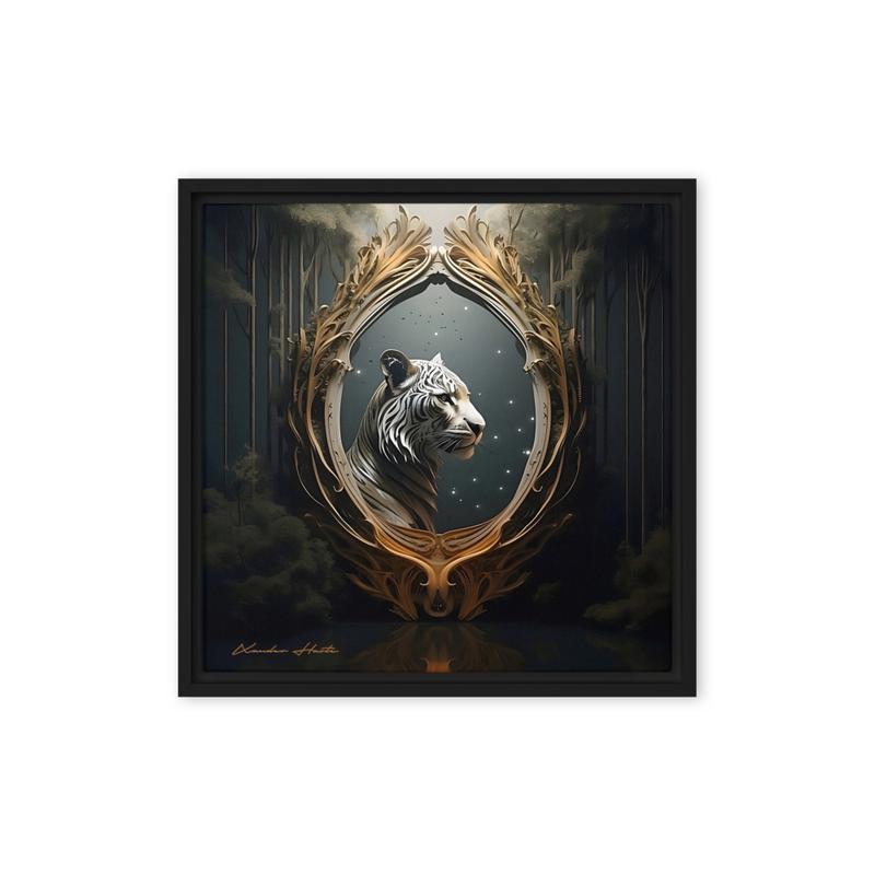 Xander Harte Proud Tiger Limited Edition Framed Canvas Print 16" x 16"