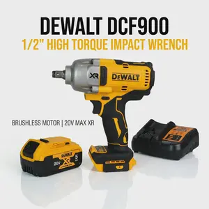 DeWalt DCF900NT Cordless Impact Wrench 1/2 Inch Square Drive 1898 N m for Construction and Mining with 4 Torque Modes 135 to 1396 N m Fastening TSTAK Tool Box Battery and Charger Included for Heavy Duty Compact Drill Set heavy-duty task