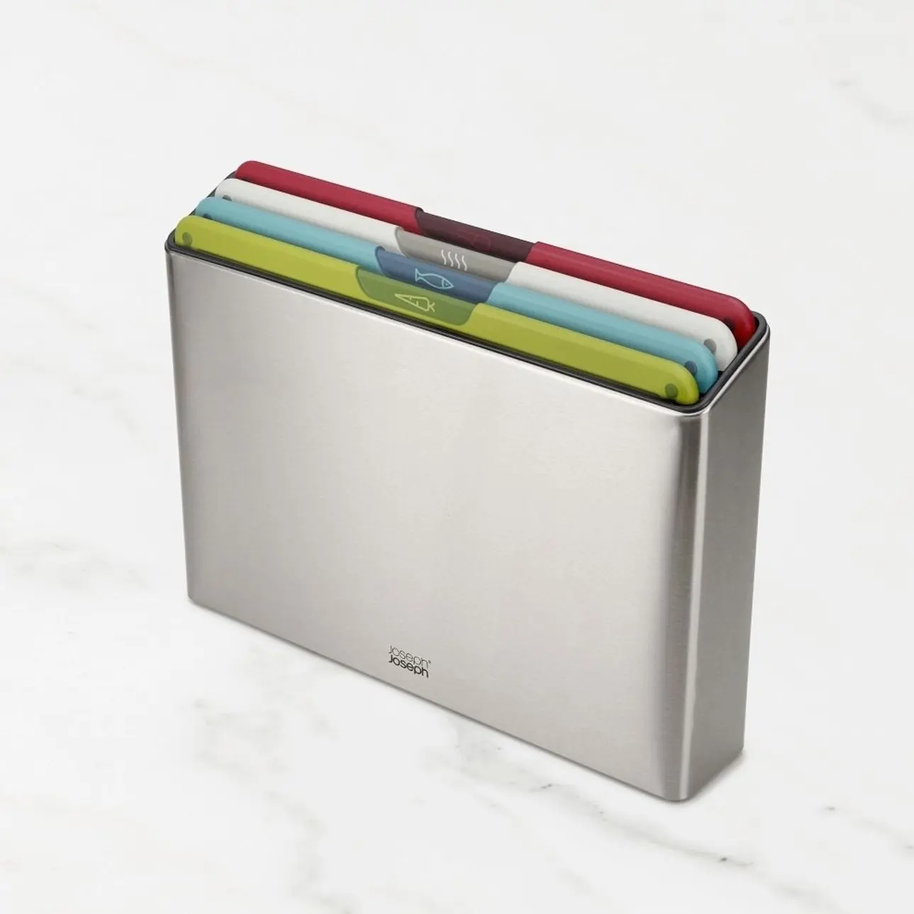 Joseph Joseph Folio Icon Steel Chopping Board with Stainless-Steel Storage Case, Set of 4