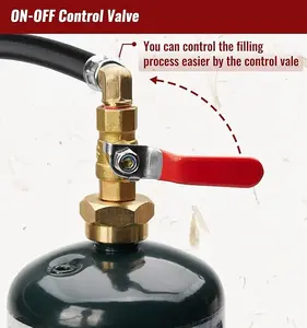 1LB to 20LB Propane Refill Adapter Hose with Gauge, On-Off Control Valve, Leak-Proof Extension Hose for Camping, BBQ, Outdoor Grill, Heater, Lantern – Heavy Duty Propane Tank Converter Kit 40 Inch