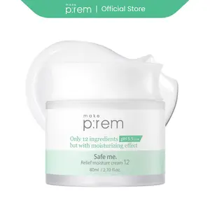 MAKE P:REM Safe Me. Relief Moisture Cream 12 2.70 Fl Oz, 80ml | 48H Hydrating Korean Moisturizer for Sensitive Skin