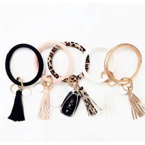 Blush Bangle Bracelet Keyring With Tassel