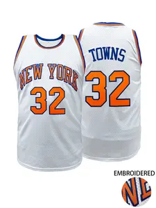 Women Men Vintage Basketball Jersey New York #32 Embroidered Sleeveless Mesh Sports Shirt for Hip Hop Theme Party Halloween Outfit