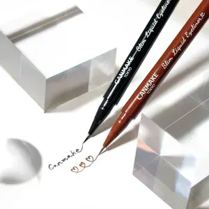 CANMAKE Slim Liquid Eyeliner 0.02 Fl. Oz. Ultra-Slim Brush for Fine Lines Natural Look Made in Japan