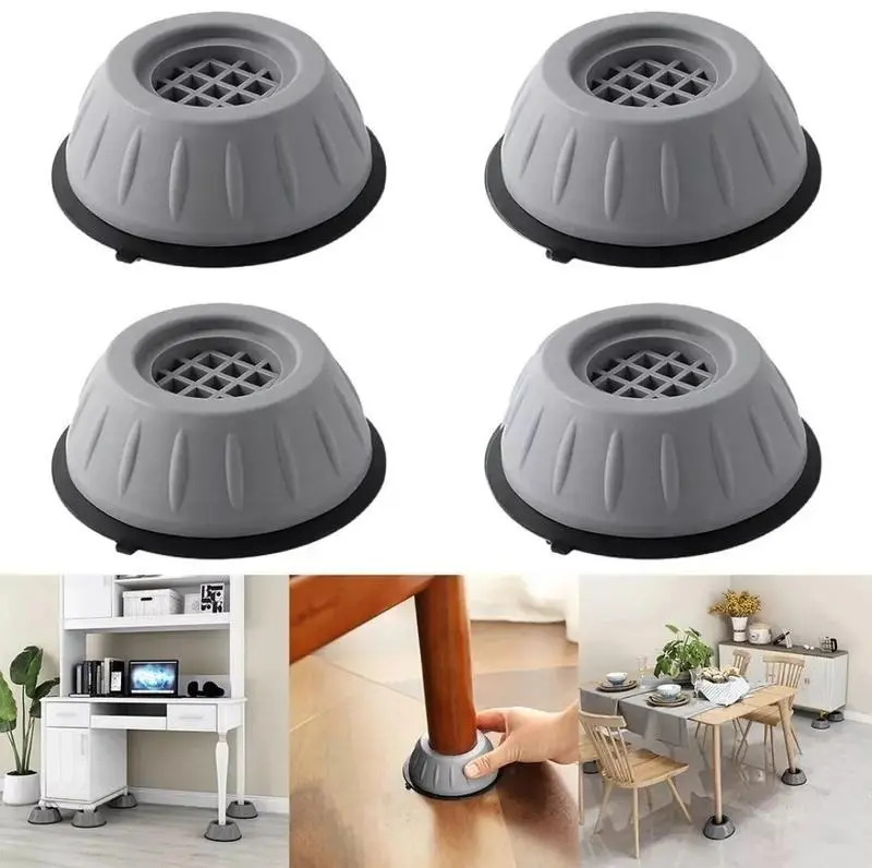 4-Count Washing Machine Support Pads - Stable Appliance Stabilizer Risers with Weight Distribution, Moisture-Resistant Non-Slip Base, Silent Floor Protector for Washer, Dryer
