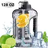 1 Gal Reusable Water Bottle with Straw - BPA-Free, Leak-Proof, Detachable, Portable, Lightweight, Washable, Durable, Time-Marked, Limit Switch - 128 oz/3.8 L Outdoor Hiking Kitchenware Drinkware
