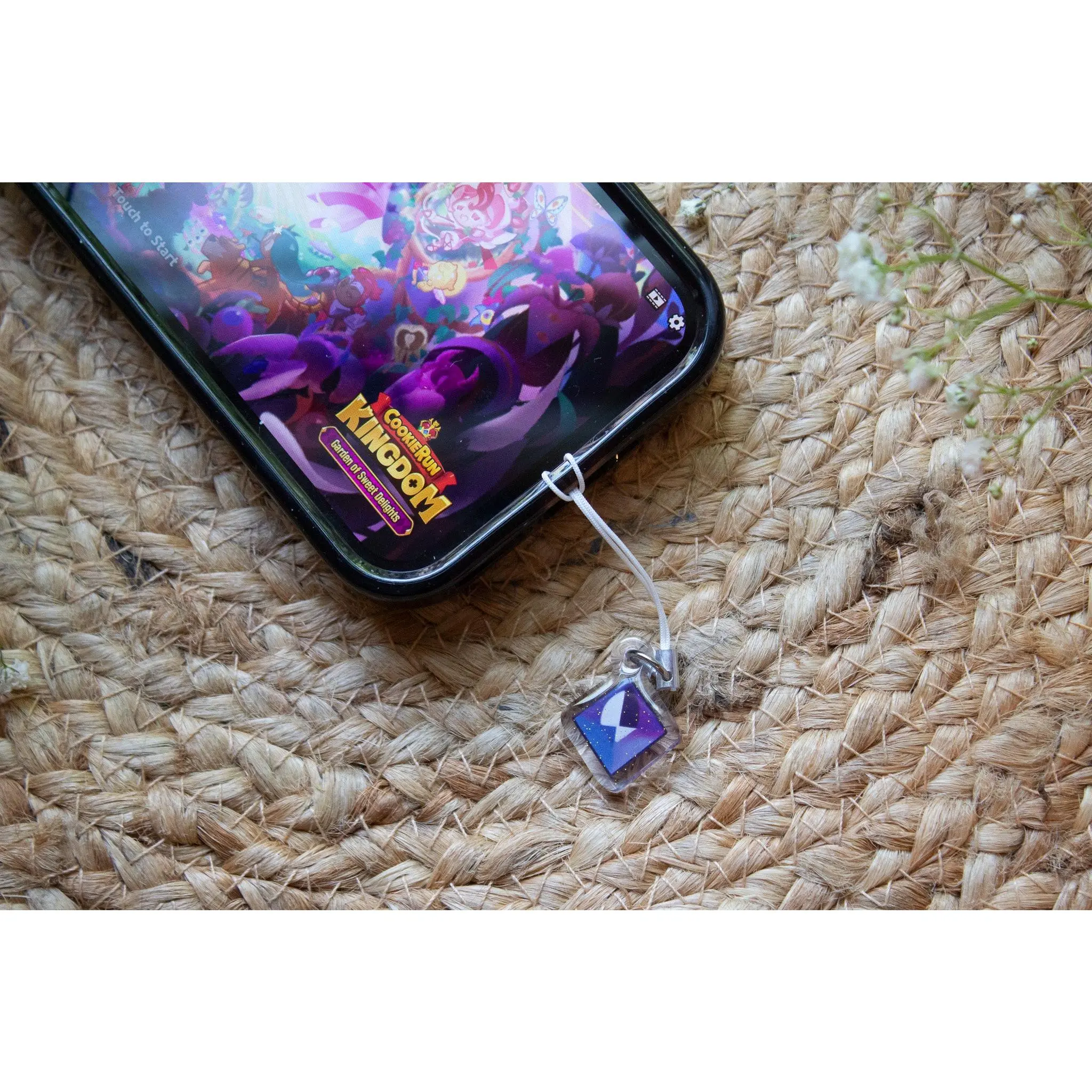 Cookie Run Kingdom Dark Cacao Soul Jam Acrylic Phone Charm | Glitter Epoxy Front | 1" x 1"