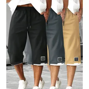 3pcs men's casual cargo shorts - lightweight and breathable polyester with adjustable drawstring waist and multiple pockets for summer outdoor sports and everyday wear (black, khaki, green), sporty cargo shorts in solid color and opaque fabric Menswear