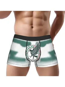 1 Piece Mexico Football Underpants Homme Panties Male Underwear Print Shorts Boxer Briefs Match Day Essentials