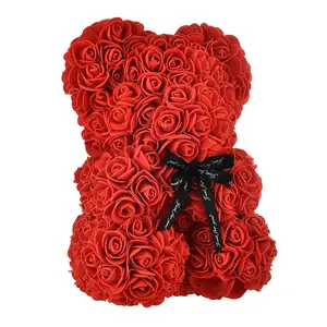 "Valentine's & Anniversary Gift Bear Rose Bouquet - Romantic Lifelike Flowers for Birthday, Wedding | Unique Women's Gift Idea"