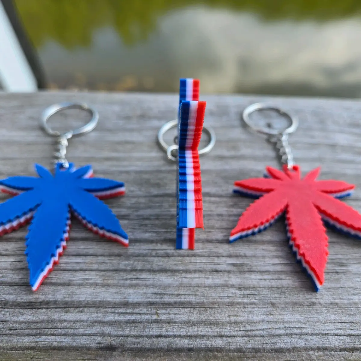 Special Edition 4th of July Leaf Keychain