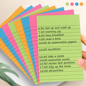 Lined Sticky Notes A6 Size, 4 Bright Colors,  Premium Self-Adhesive Notepads, Large Sticky Pads, Adhesive Tabs, Memo Pads, Office Supplies for Office, School & Home Use, Easy to Use, Reusable & Removable