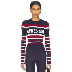 Show Me Your Mumu Slopes Sweater in Navy Apres Ski Stripe