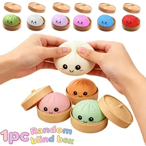 1 piece/box Glitter Dumpling Soft Box, Soft Sensory Squeeze Toy, Stress Relief, Mysterious Colored Buns, Stress Relief Dough, Dough Buns for Halloween Projects, Squeeze Dough Ball Stress Relief Manual Toy (with Steamer)