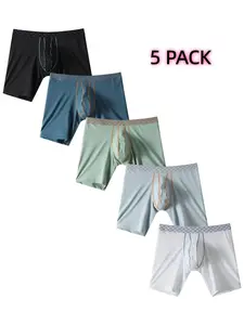 Men's Ice Silk Briefs Set of 5, High Stretch Quick Dry U-Shaped Pouch, Casual Plain Athletic Sport Underwear for All Seasons, Running Fitness Multi-Scene Fit, Stretchy Sports Underwear, Workout Gym Underwear, Lightweight Sports Underwear
