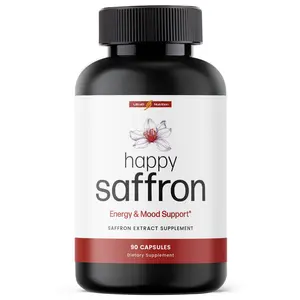Ultra6 LLC Happy Saffron - Natural Mood & Focus Booster - Pure Saffron Extract Supplement - 90 Capsules - Made in USA - Clean Ingredients - Healthcare