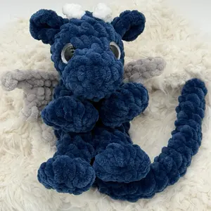 Crocheted Large Navy Lovey Dragon
