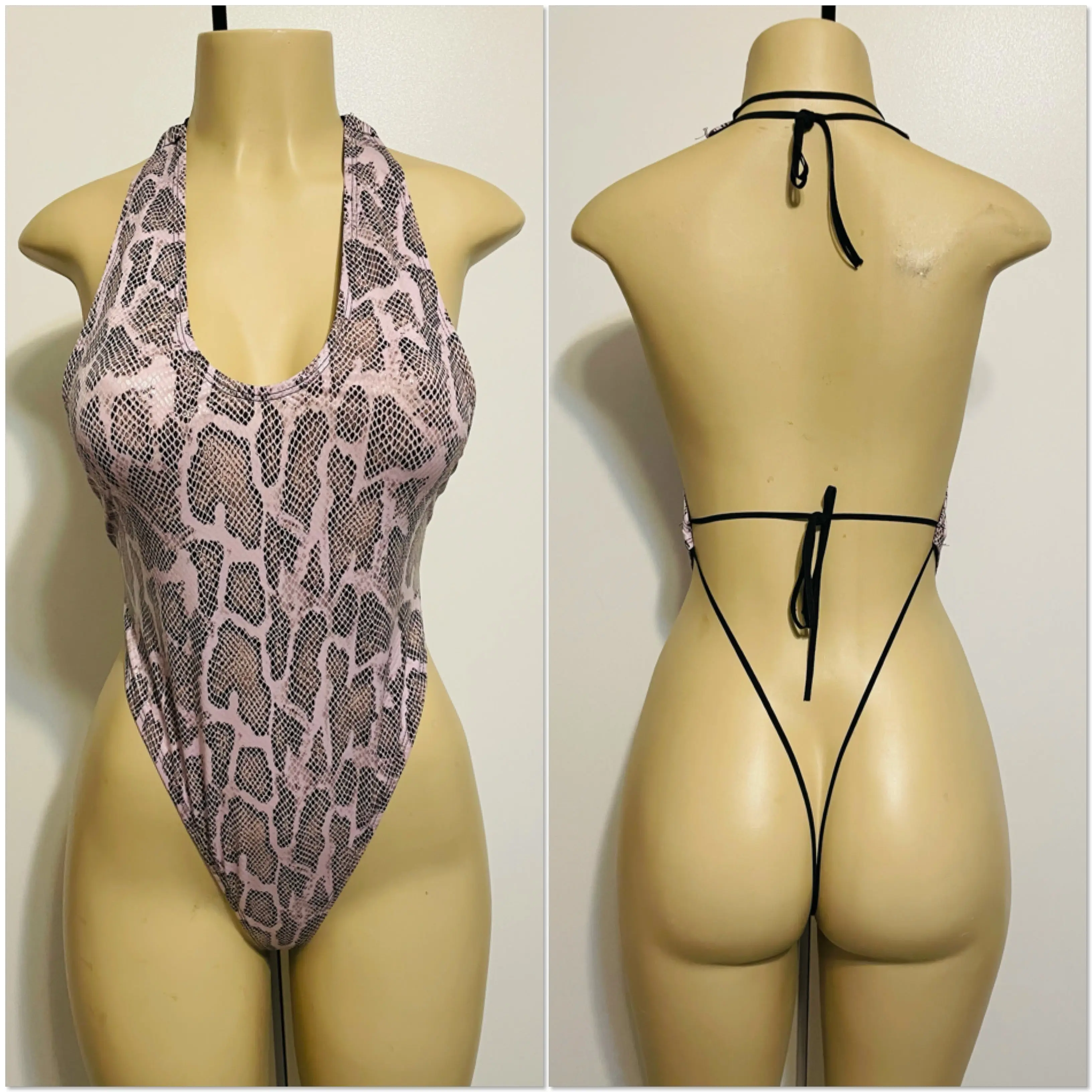 Pink Alligator Print One Piece Bodysuit
