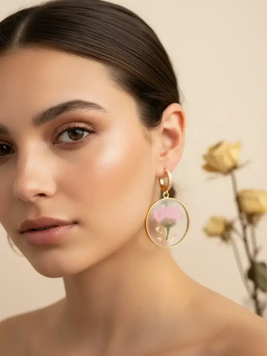 Real Dried Birth Month Flower Earrings