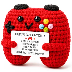 Mini Crochet Gamer Desk Decor Gift with Encouragement Card – Boyfriend Gift, Boyfriend Birthday Gift, Gamer Gift for Him & Gaming Setup Decor