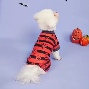 Pumpkin Pattern Pet Jumpsuit, Soft Comfortable Pet Clothes for Small Medium Puppy Dog Cat, Pet Costumes for Holiday