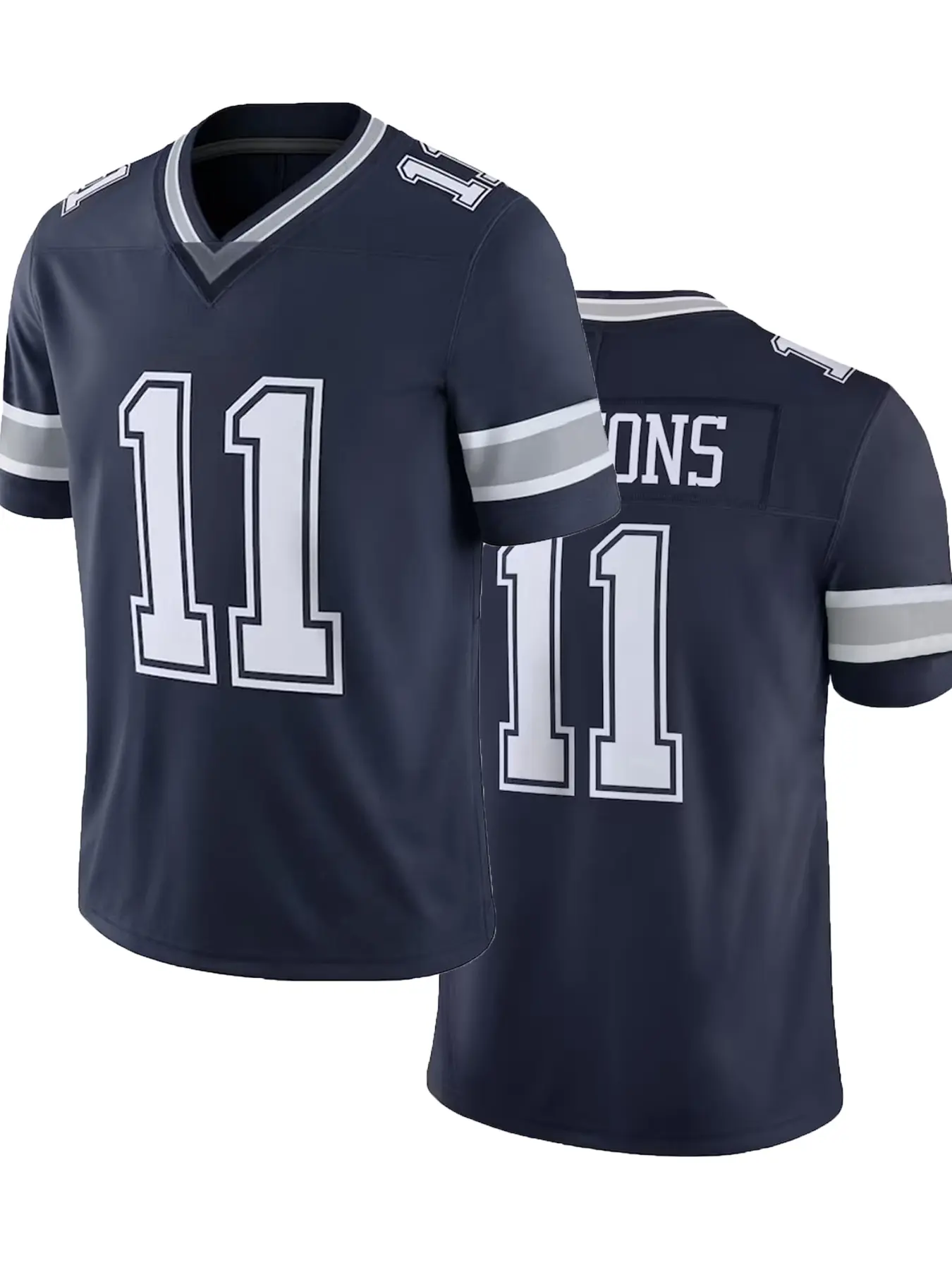 Plus Size American Football Jersey Soccer Uniform High Quality Embroidered Stitched Rugby Jersey, Casual Sporty Top, Breathable Sports Top T-Shirts Athletic Tops #11 For Men All Seasons Jersey Tee
